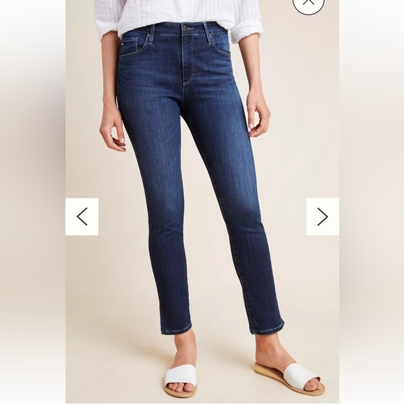 AG ANTHROPOLOGIE THE STEVIE HIGH RISE ANKLE JEANS DARK WASH SIZE 32 - Picture 2 of 11